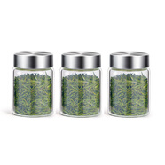 艾美諾（AMINNO）密封罐玻璃瓶小果醬罐調(diào)味瓶調(diào)料罐調(diào)味罐收納罐儲物罐茶葉罐罐子 盧卡儲物罐小號150ml-3只裝