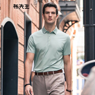 布先生佟大為同款涼感短袖T恤男士翻領(lǐng)裝春夏季衣服中年打底 灰綠 L (175) （不扎腰款）