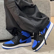 耐克（NIKE）Air Jordan 1 AJ1黑藍(lán)皇家藍(lán) 翻毛皮高幫防滑耐磨休閑運(yùn)動(dòng)籃球鞋 DZ5485-042藍(lán)黑 44.5 (285mm)