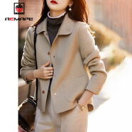 AEMAPE短外套女2025春秋冬季新款呢子外套女韓版氣質(zhì)時(shí)尚寬松上衣 米白色 M _90-115斤