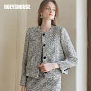 ROEYSHOUSE羅衣法式小香風(fēng)圓領(lǐng)外套女2025春季新款氣質(zhì)修身粗花呢套裝09596 花色 （外套） L