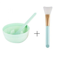 杉貝（SANBER）硅膠面膜刷套裝美容院化妝刷涂抹清潔泥膜專(zhuān)用調面膜碗和刷子工具 面膜刷藍色+面膜碗+調膜棒