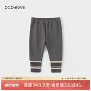 babylove嬰幼兒打底褲春秋款加絨保暖褲子男女寶寶休閑褲百搭長(zhǎng)褲 林地灰 90 cm