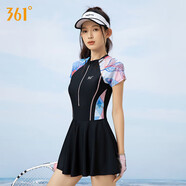 361°游泳衣女保守連體裙式大碼女士泳裝遮肉顯瘦溫泉沙灘泳裝透氣快干