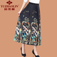 俞兆林（YUZHAOLIN）媽媽春秋新中式半身裙時(shí)尚國風(fēng)馬面裙中老年貴夫人夏裝新款百褶裙 6號(hào)色 均碼 (參考90-160斤左右)