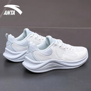 安踏（ANTA）漫步女鞋跑鞋跳繩鞋2025夏季跑步鞋女子輕便 【新款】-2象牙白/淺霧灰 35.5