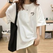 長款t恤女中長款夏季寬松半袖oversize韓版潮男女圓領(lǐng)短袖上衣服 白色(高品質(zhì)100%純棉) 3XL(160-180斤)