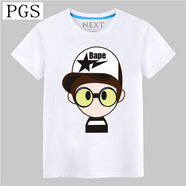 胖童裝男孩短袖T恤大童夏款打底衫新款兒童半袖小童夏裝中童8 一顆星白色 160CM建議80-105斤