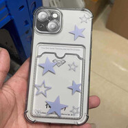 京電造甄ins風(fēng)透明簡(jiǎn)約卡套隔空投放照片定制適配于蘋(píng)果16/15promax手機殼iPhone16/15/14/13/12/11情侶7/8 滿(mǎn)屏星星卡套手機殼 蘋(píng)果15plus