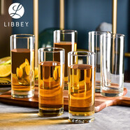 Libbey利比玻璃杯家用水杯牛奶杯高直身杯套裝311ML6只
