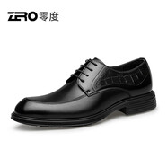 零度尚品Zero正裝皮鞋男2025夏季新品皮鞋男士時(shí)尚商務(wù)休閑鞋經(jīng)典紳士結(jié) 13黑色 39