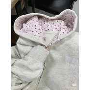 風采兔 衛(wèi)衣女款2025年最新款字母連帽開衫薄款寬松原宿風百搭外套上衣 灰色【加絨】 M