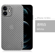 麥麥米適用iPhone 12手機殼蘋(píng)果12mini超薄碳纖維紋保護套新款凱夫拉紋男 蘋(píng)果12mini【5.4】透白色