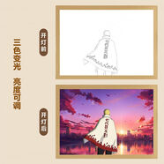 沐瑾火影忍者燈光畫(huà)宇智波斑鼬佐助帶土周邊擺件禮物發(fā)光畫(huà)氛圍小夜燈 七代目火影 小號(hào)插電款A(yù)5【17*23】