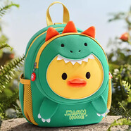 浣喜佳兒Racon 幼兒園書(shū)包3-6歲男女兒童外出旅游雙肩包補課寶寶輕便防走失背包 綠小鴨 大號【推薦身高80-100cm】