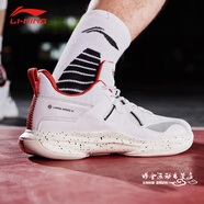 李寧（LI-NING）籃球鞋男鞋閃擊6代新款LIGHAM低幫ABAP069運(yùn)動(dòng)鞋CBA 標(biāo)準(zhǔn)白/珍珠白 44