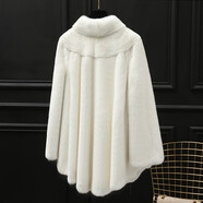 卡蕾歐水貂皮大衣女整貂皮草外套短款貂毛冬季新款立領(lǐng)時(shí)尚年輕款七分袖 白色 XXL