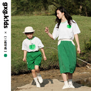 gxg.kidsGXG童裝[親子裝]兒童裙子夏新款半身裙母女裝長(cháng)裙透氣中大童 綠色 170cm成人