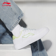 李寧女鞋冬季2025新款運動(dòng)透氣板鞋增高潮流經(jīng)典休閑女版潮鞋小白鞋 標準白/蝶粉綠 37 (230mm)