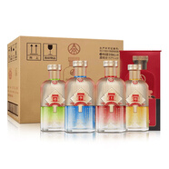 五糧濃香酒 五糧液股份公司  濃香型白酒 禮盒裝 宴請送禮糧食酒水送禮 52度 518mL 4瓶 百家宴姓氏定制酒 酒