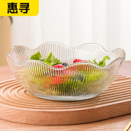 惠寻京东自有品牌 玻璃花瓣沙拉碗家用高透玻璃碗 970ml