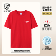 藍(lán)之旺 班服t恤定制工作服文化衫夏季短袖男情侶體恤衣服訂做聚會(huì)團(tuán)隊(duì)服 A款【26支全棉180g】正肩紅色 L