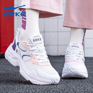 鴻星爾克女鞋運動(dòng)鞋女2025夏秋季網(wǎng)面透氣跑步鞋紅星輕便休閑老爹鞋子女士 正白 35