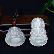 玉有情馬年本命年玉髓吊墜男女款觀(guān)音笑口彌勒佛情侶新年禮物 男女情侶款一套