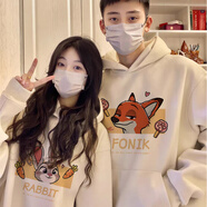 笙韻紅色新年蛇年本命年衣服情侶裝衛(wèi)衣秋冬季外套領(lǐng)證結(jié)婚團(tuán)體服定制 男杏色+女杏色 XL 男+女S