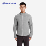 迪卡儂（DECATHLON）保暖戶(hù)外抓絨衣外套男女運(yùn)動(dòng)寬松秋搖粒絨外套沖鋒衣內(nèi)膽 男款-全拉鏈-淺灰色 M