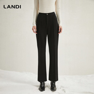 藍地（LANDI）黑色修身顯瘦氣質高腰微喇褲女舒適休閑長褲冬新品 黑色 2XL