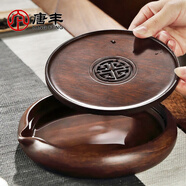 唐豐壺承重竹圓形茶盤(pán)家用禪意干泡茶臺(tái)中國(guó)風(fēng)鏤空蓄水盤(pán)放置茶壺壺墊 珠圓盛水壺承