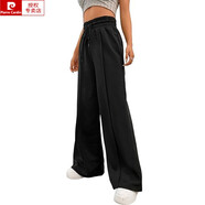 皮爾卡丹（pierre cardin）2025秋季新款潮流時(shí)尚百搭街頭女裝休閑衛褲寬松系帶可調節闊腿褲 黑色 XS