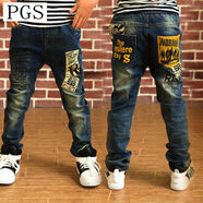 男童牛仔褲薄款單褲春夏款韓版兒童褲子中大童淺色修身8歲牛仔褲 黃色口袋單褲 130適合120-130身高