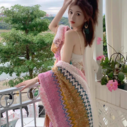 披肩民族風(fēng)女外套百搭斗篷披風(fēng)旅游穿搭外搭加厚毯子云南披肩兩用 少女粉