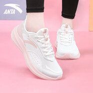 安踏（ANTA）跑步鞋女款2025冬網(wǎng)面透氣緩震回彈女子跑鞋運動(dòng)鞋 象牙白/藕灰-6 36