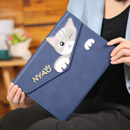 格萊斯小米6max平板保護(hù)殼卡通6pro保護(hù)套14英寸小米5pro12.4紅米平板電腦5搭扣全包支架防摔殼 深藍(lán)色【V型搭扣貓咪】@帶鋼化膜 紅米R(shí)edmi pad