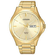 西鐵城（CITIZEN）男士手表石英表香檳色圓形41mm防水50m金色不銹鋼帶BF2003-84P as pic os