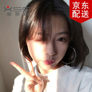 相思樹925銀圓圈耳環(huán)女 韓風(fēng)氣質(zhì)歐美圓形細(xì)耳釘耳圈耳飾圓環(huán)大圈圈耳墜 一對 10mm