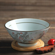 和風四季 釉下彩陶瓷5英寸飯碗斗笠碗喇叭碗日式餐具手繪喇叭碗家用米飯碗 5英寸喇叭碗(3號色)單個