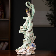 美吔景德鎮瓷新中式敦煌飛天擺件嫦娥本月人物客廳玄關(guān)古風(fēng)裝飾工藝品 嫦娥奔月 高41寬16cm