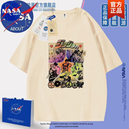 NASA ABOUT官方聯(lián)名jojo的奇妙冒險(xiǎn)動(dòng)漫日系空條承太郎短袖體恤男女情侶 杏色-N1232-jojo 2XL (正版高質(zhì)量)
