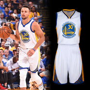 千格鹿nba勇士庫里球衣湖人東契奇籃球服套裝男款比賽校隊隊服定制團購 30號庫里-勇士白色 XL碼（165-170CM 120-140斤）