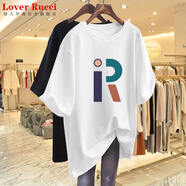 LOVER RUCCI法國(guó)歐貨大版中長(zhǎng)款短袖t恤女裝2025夏季新款寬松遮臀體恤上衣ins 白色中長(zhǎng)款短 袖 XL
