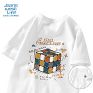 JEANSWEST LIFE真維斯短袖t恤男女情侶款大碼寬松重磅半袖中性風(fēng)潮流純棉體恤潮