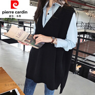 皮爾卡丹（pierre cardin）V領(lǐng)針織馬甲女秋冬中長款韓國復(fù)古簡約無袖毛衣寬松慵懶外穿背心 灰色【針織優(yōu)質(zhì)羊絨】 優(yōu)質(zhì)原款 4XL 建議170-200斤