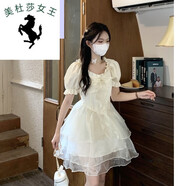 溥畔千禧潮人館泡泡袖連衣裙女裝夏季公主裙法式溫柔風(fēng)氣質(zhì)蓬蓬短裙子 備注身高體重 S70-85斤
