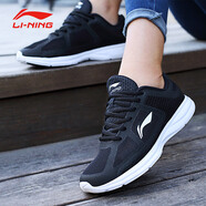 李寧（LI-NING）女鞋秋季網(wǎng)鞋年透氣網(wǎng)面鞋子春季跑步鞋斷碼運動鞋女 ARBQ032黑/白 35
