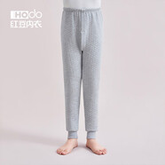 紅豆（Hodo）兒童保暖褲秋冬男童女童純棉加厚三層夾棉寶寶學(xué)生A類空氣層秋褲 城堡灰 140cm