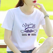 妙變美女純棉短袖t恤女上衣氣質(zhì)女士時尚百搭套頭遮肚子2025夏季新款衫潮 心連心 L 115-130斤